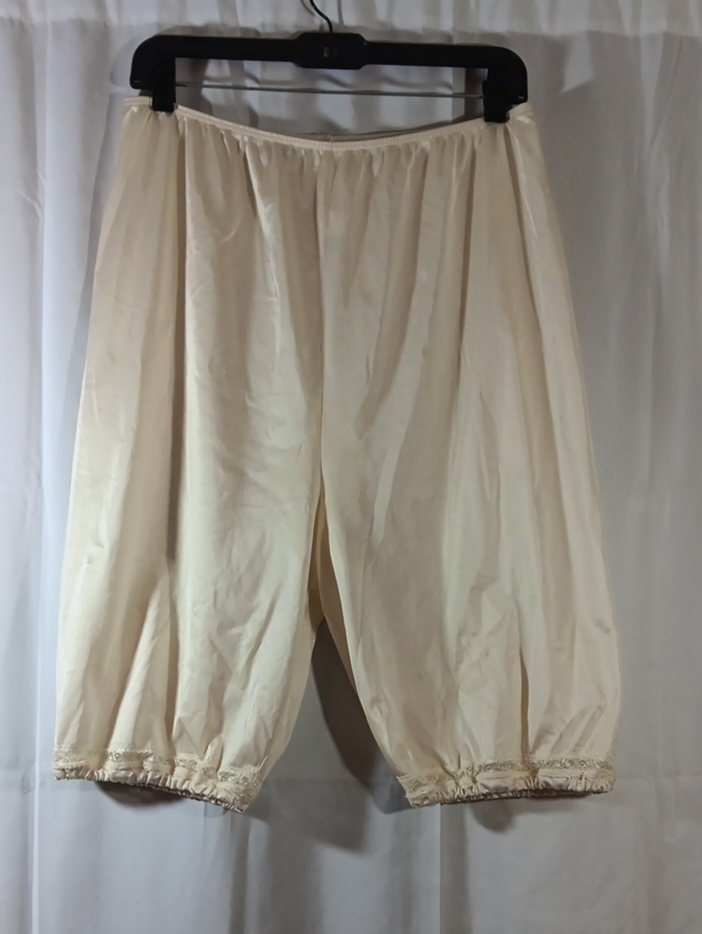 Vintage Adonna Womens Large Bloomers Cream Pants Slips High Rise Lace Pettipants